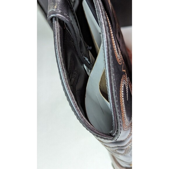 JB Dillon Reserve Men's Pro Rodeo Boots Size-(9.5 EW) Blk/Cherry Smooth #RB913 - Picture 10 of 16